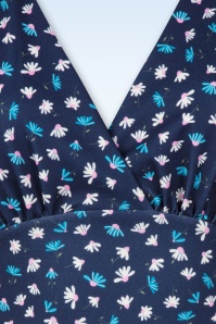 Vintage Chic for Topvintage - Miley Ditsy swing jurk in navy 2