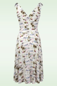 Vintage Chic for Topvintage - Grecian jurk met eiland print in gebroken wit en multi 3