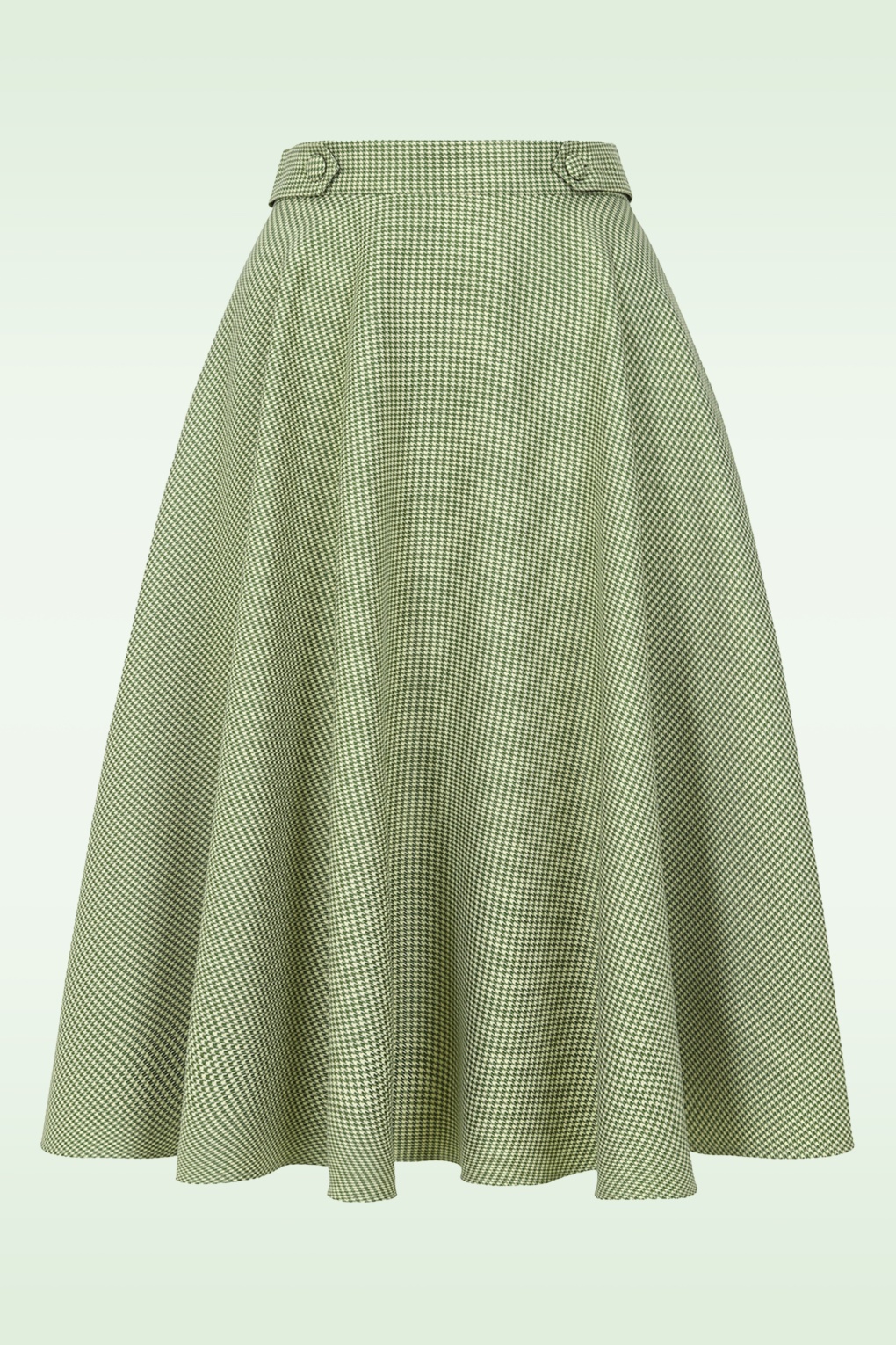 Banned Retro Didi Check Swing Skirt in Olive and White
