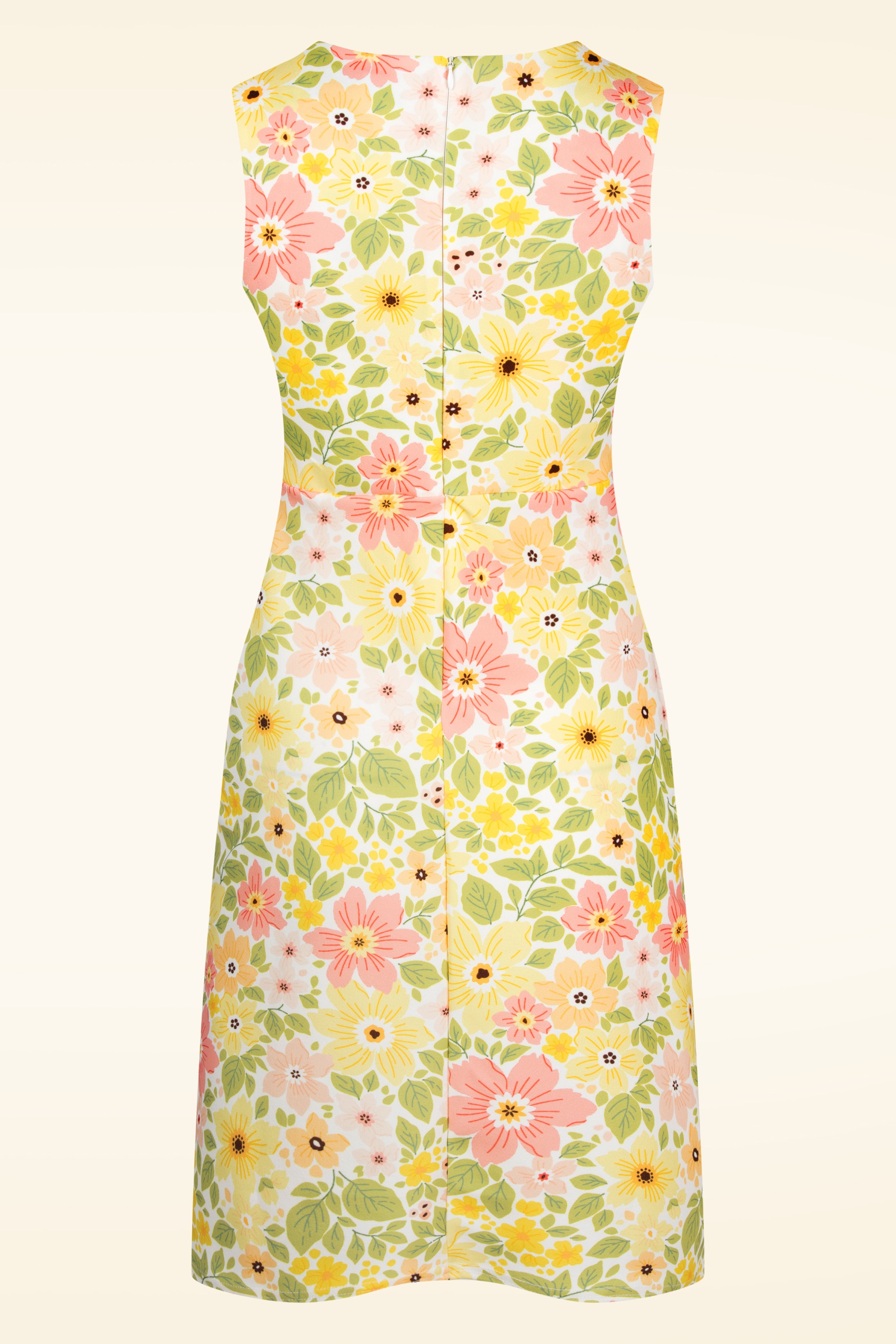 Vintage Chic for Topvintage - Betty Floral Dress in White and Yellow 3
