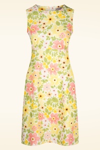 Vintage Chic for Topvintage - Betty Floral Dress in White and Yellow