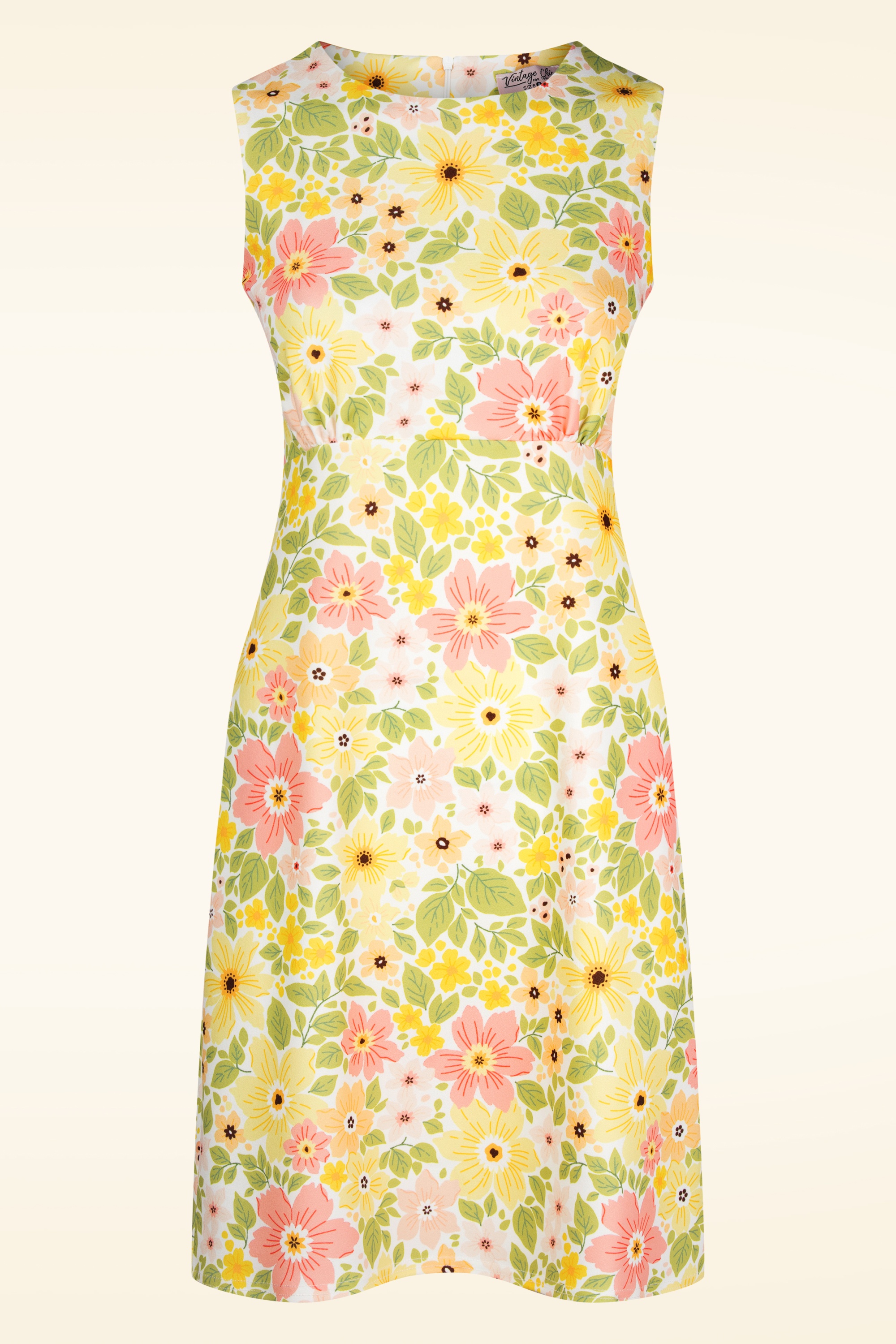 Vintage Chic for Topvintage - Betty Floral Dress in White and Yellow