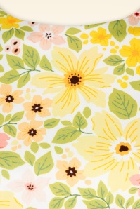Vintage Chic for Topvintage - Betty Floral Dress in White and Yellow 2
