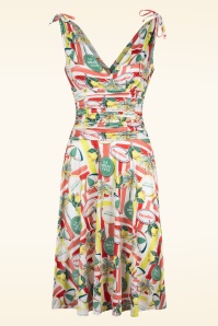 Vintage Chic for Topvintage - Grecian Italian Resort Dress in White and Multi