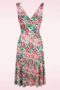 Vintage Chic for Topvintage - Grecian Tropical Pineapple swing jurk in multi 3