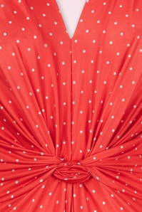 Vintage Chic for Topvintage - Umi Knotted swing jurk in rood 2