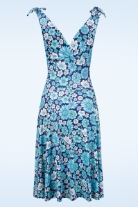 Vintage Chic for Topvintage - Grecian Floral swing jurk in blauw 3