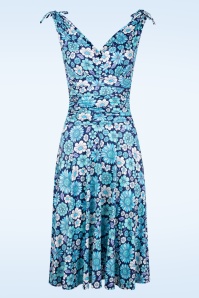 Vintage Chic for Topvintage - Grecian Floral swing jurk in blauw