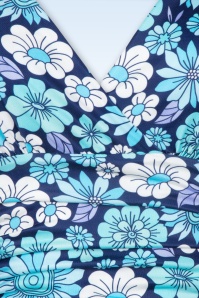 Vintage Chic for Topvintage - Grecian Floral swing jurk in blauw 2