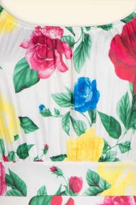 Vintage Chic for Topvintage - Scarlet Floral swing jurk in wit en multi 2