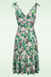 Vintage Chic for Topvintage - Grecian Floral Dress in Green and Multi 3
