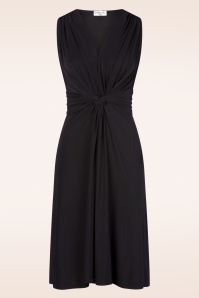 Vintage Chic for Topvintage - Umi Knotted swing jurk in zwart