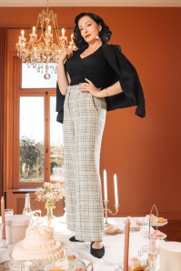 Femkit - Masha Tweed Look Stoffhose in Creme