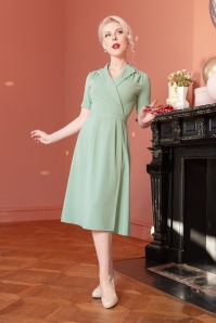 Banned Retro - Judy wikkeljurk in mintgroen