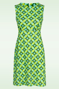 Vintage Chic for Topvintage - Betty Geometric Dress in Lime Green