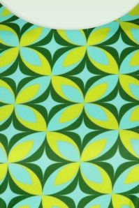 Vintage Chic for Topvintage - Betty Geometric Dress in Lime Green 2