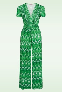Vintage Chic for Topvintage - Livia Aztec Print jumpsuit in groen