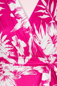 Vintage Chic for Topvintage - Malia Tropical Maxi Dress in White and Fuchsia  2