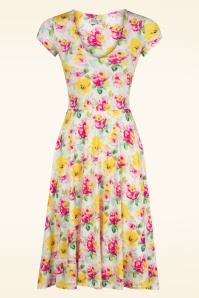 Vintage Chic for Topvintage - Polly Floral Swing Dress in Yellow 3