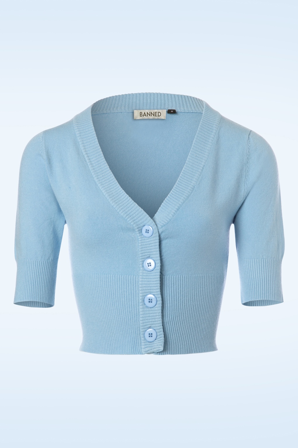 Ameri VINTAGE - TURN OVER KNIT CARDIGAN ブルー Ameri VINTAGE - TURN OVER KNIT CARDIGAN ブルー の通販 by