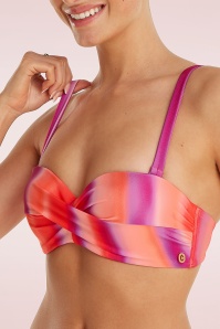 TC Beach - Twisted bikini top in gradient roze