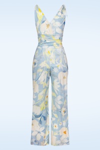 Vintage Chic for Topvintage - Bonnie Flower Jumpsuit in lichtblauw 3