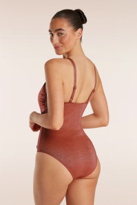 TC Beach - Badpak met buckle in warm karamel  5