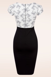 Vintage Chic for Topvintage - Elise Bow Pencil Dress in Black and White 2