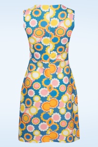 Vintage Chic for Topvintage - Daisy Flower Dress in Blue and Multi 2