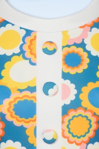 Vintage Chic for Topvintage - Daisy Flower Dress in Blue and Multi 3