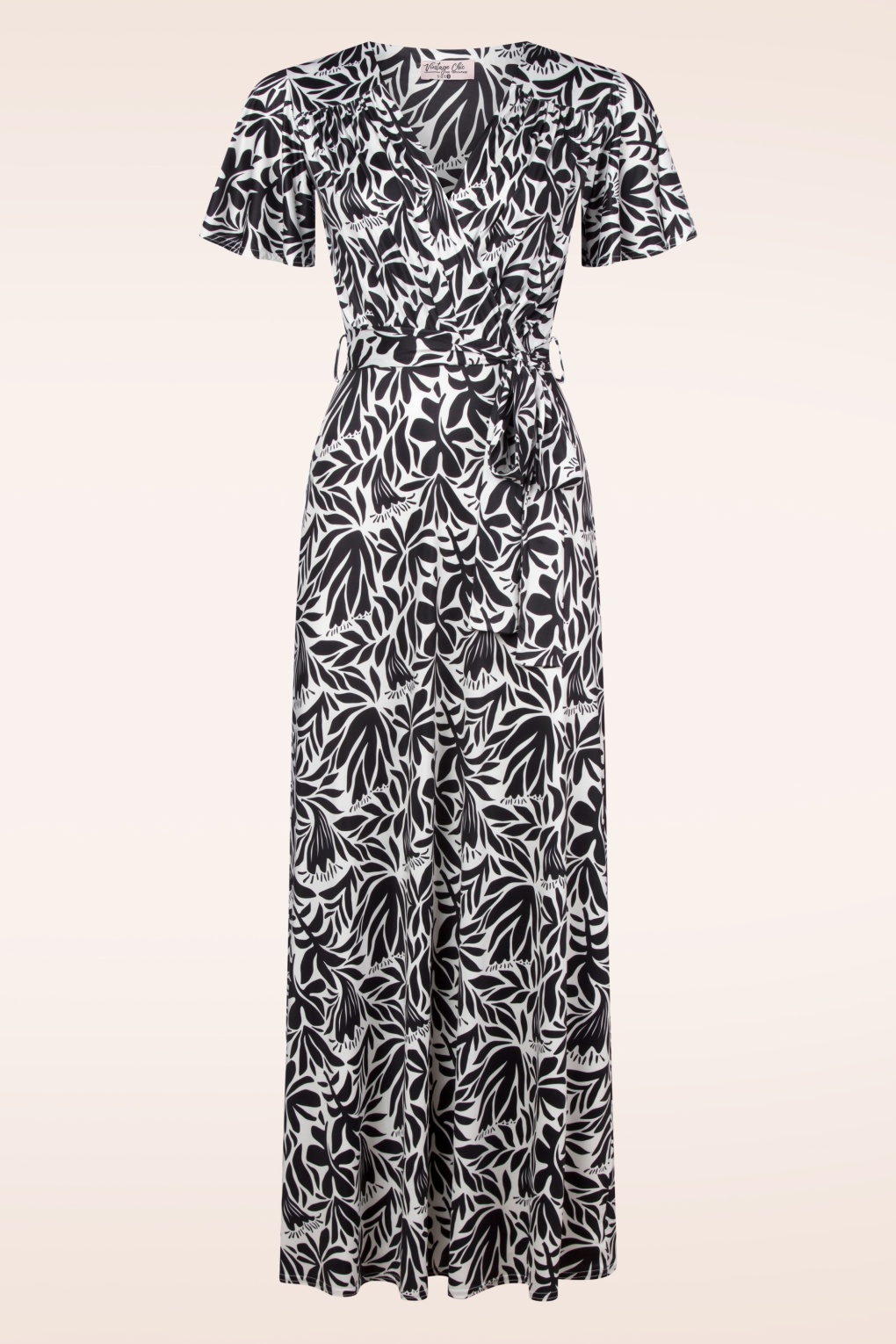 Vintage Chic for Topvintage - Tammy Abstract Maxi Dress in Black and White