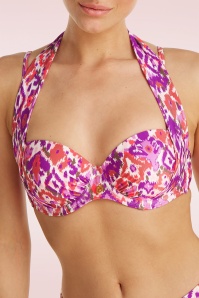 TC Beach - Multiway Summer Ikat bikini top in paars en multi