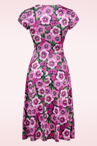 Vintage Chic for Topvintage - Sarah Floral Swing Dress in Purple 3