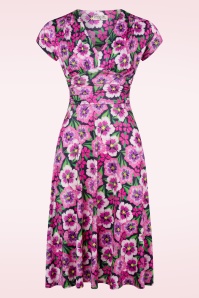 Vintage Chic for Topvintage - Sarah Floral Swing Dress in Purple