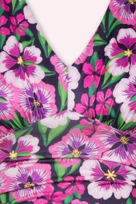 Vintage Chic for Topvintage - Sarah Floral Swing Dress in Purple 2