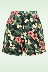 Banned Retro - Maya Tropical Tiare shorts in groen 3