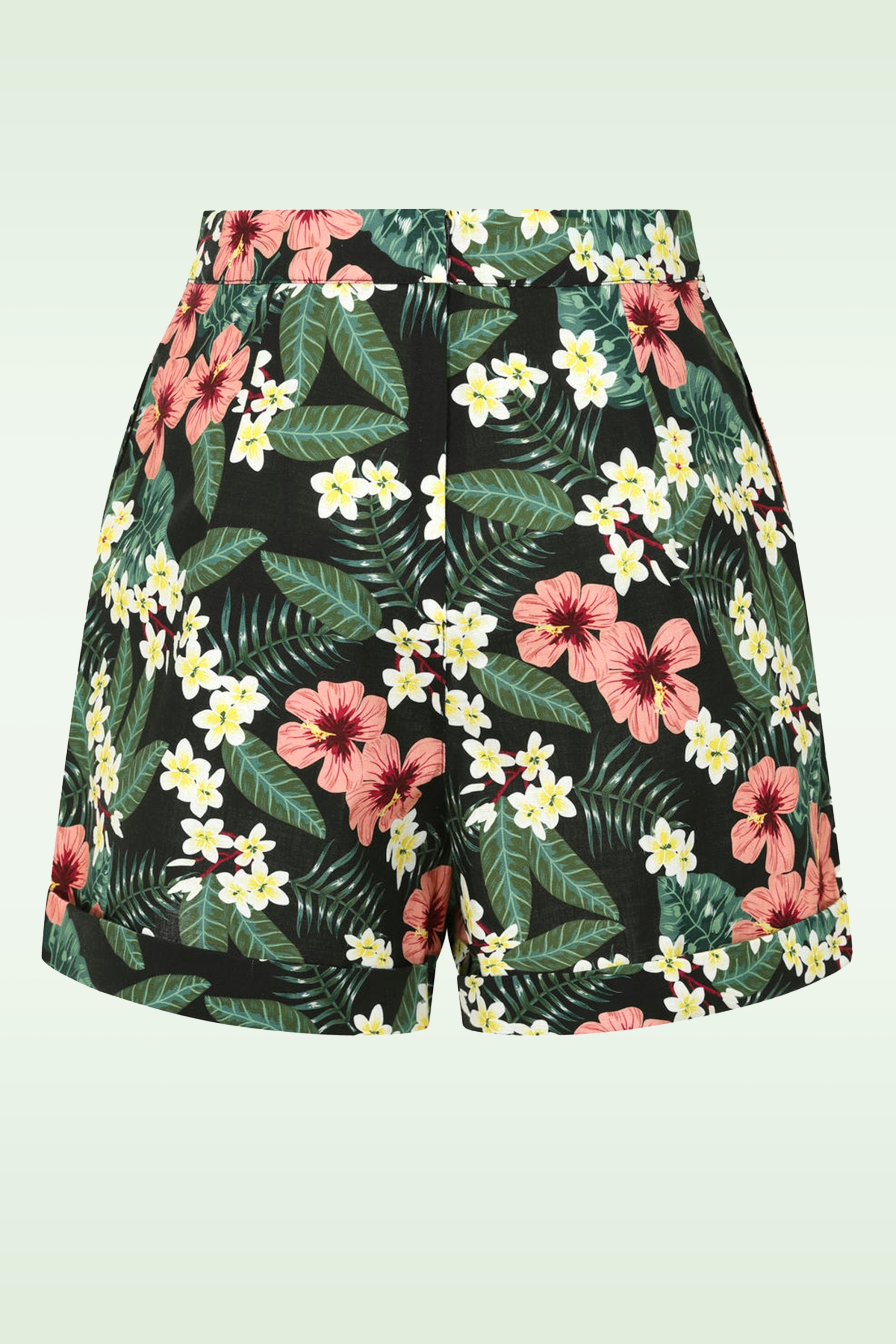 Banned Retro - Maya Tropical Tiare shorts in groen 3