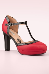 Banned Retro - Country Rose Pumps in Rood 3