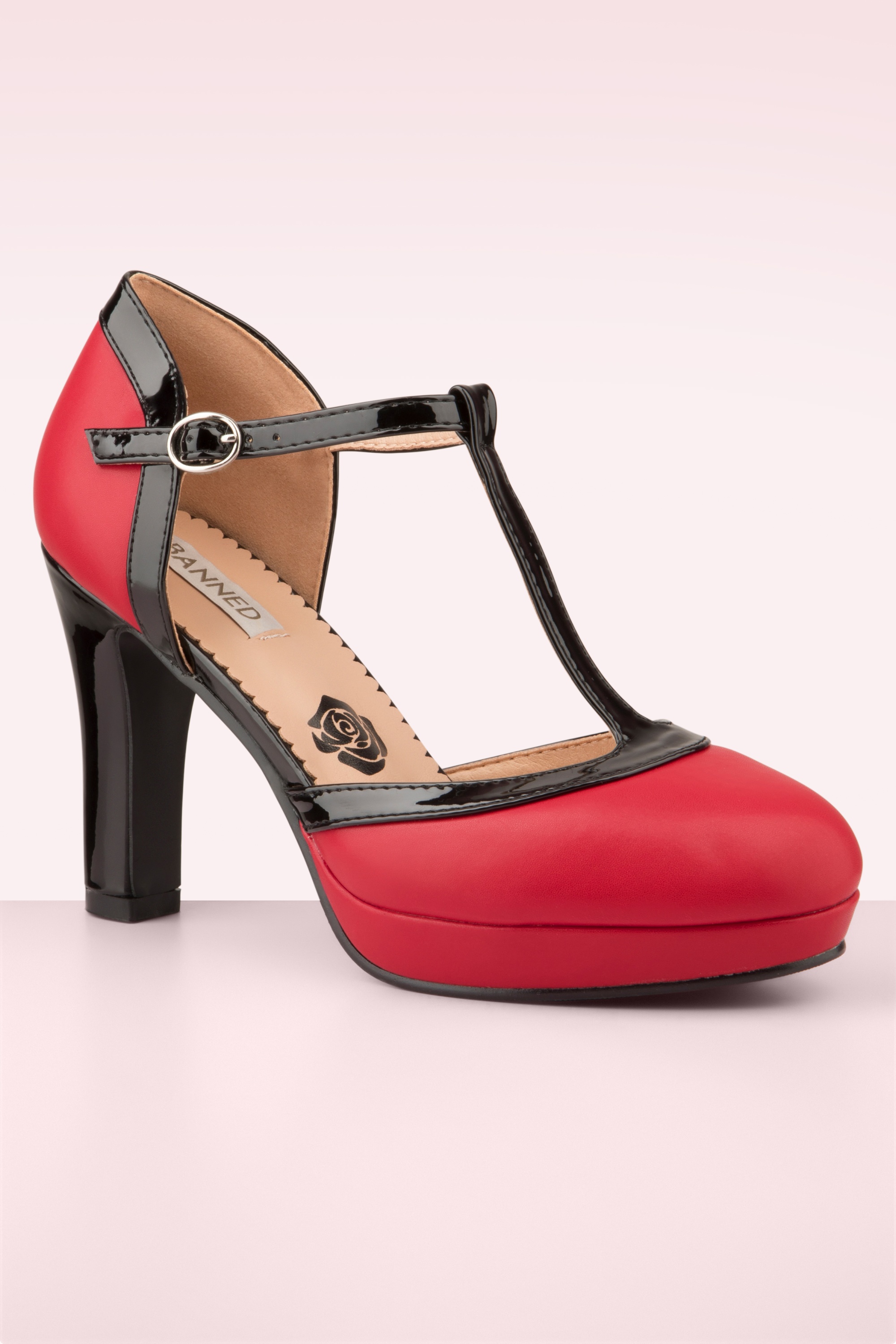 Banned Retro - Country Rose Pumps in Rood 3