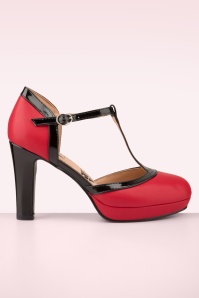 Banned Retro - Country Rose Pumps in Rood