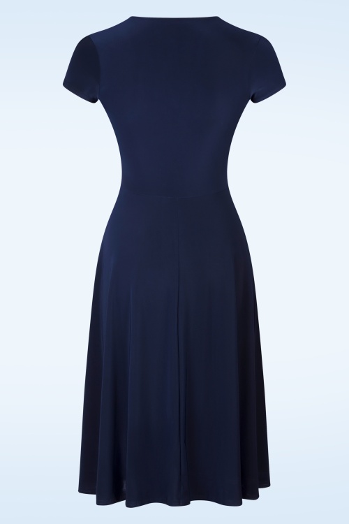 Vintage Chic for Topvintage - Sarah Slinky Swing Dress in Navy 3