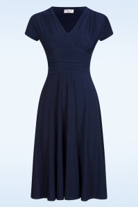 Vintage Chic for Topvintage - Sarah Slinky Swing Dress in Navy