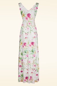 Vintage Chic for Topvintage - Deveny Floral Maxi Dress in White 3