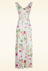 Vintage Chic for Topvintage - Deveny Floral Maxi Dress in White