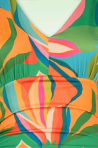 Vintage Chic for Topvintage - Macie Bright Leaves maxi jurk in multi 2