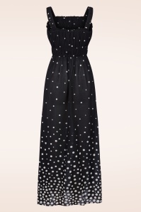 Surkana - Dotty midi jurk in zwart 3