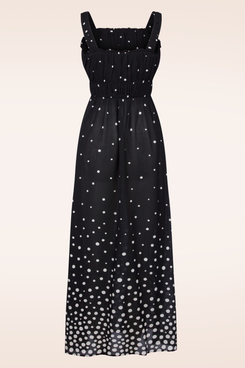 Surkana - Dotty midi jurk in zwart 3