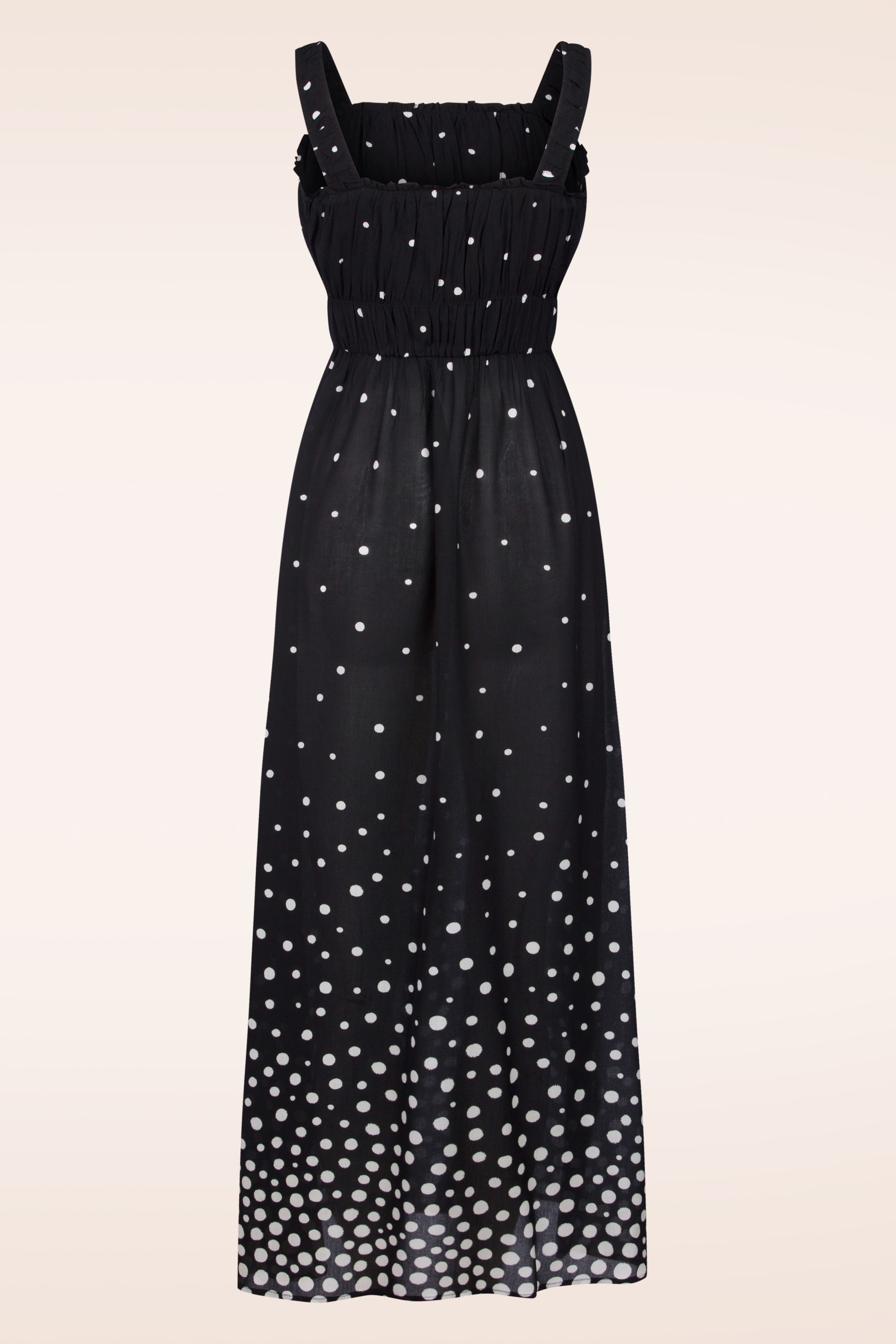 Surkana - Dotty midi jurk in zwart 3