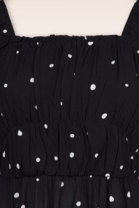 Surkana - Dotty midi jurk in zwart 2