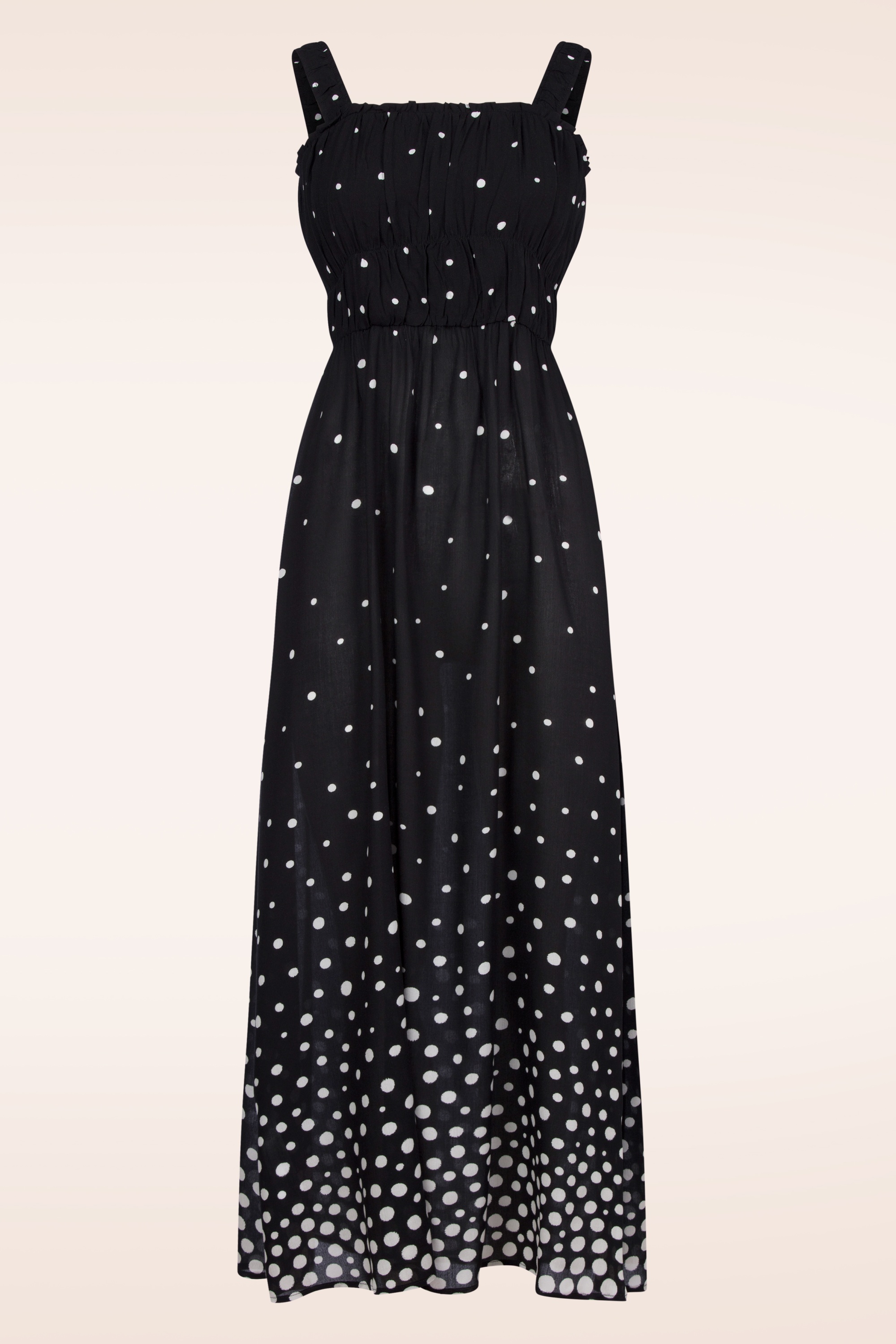 Surkana - Dotty midi jurk in zwart